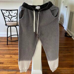 Feat x Helen Owen Jogger Gray White Dip Dyed Sweatpants Fleece Size Small